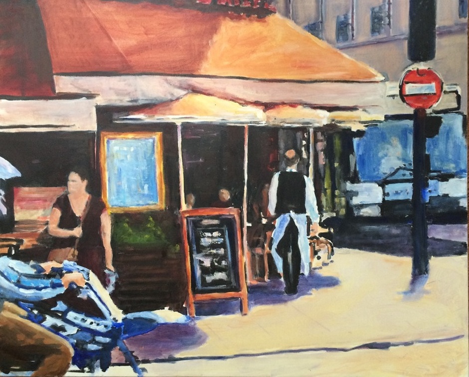 paris cafe image painting nadia Lassman art toronto