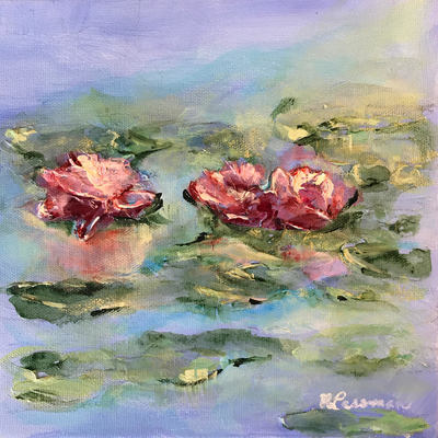 three in a pond painting nadia lassman artist