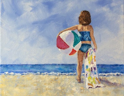 girl beach ball painting nadia lassman artist