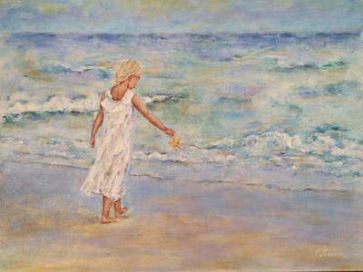 girl beach shell painting nadia lassman artist