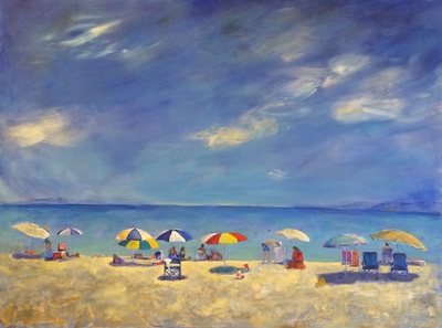 sunny day at the beach painting nadia lassman artist