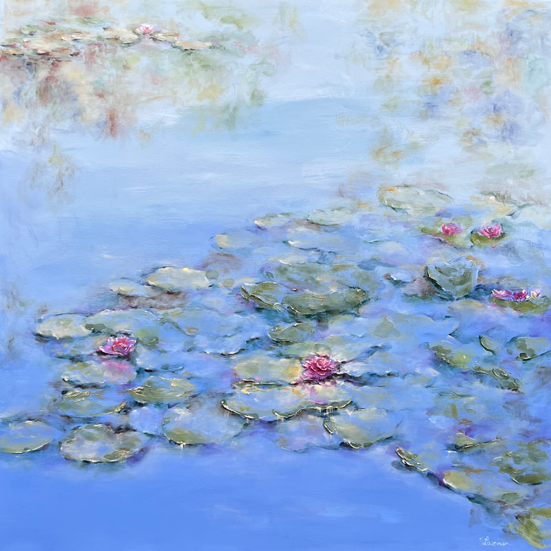 a serene water lily pond 30x30