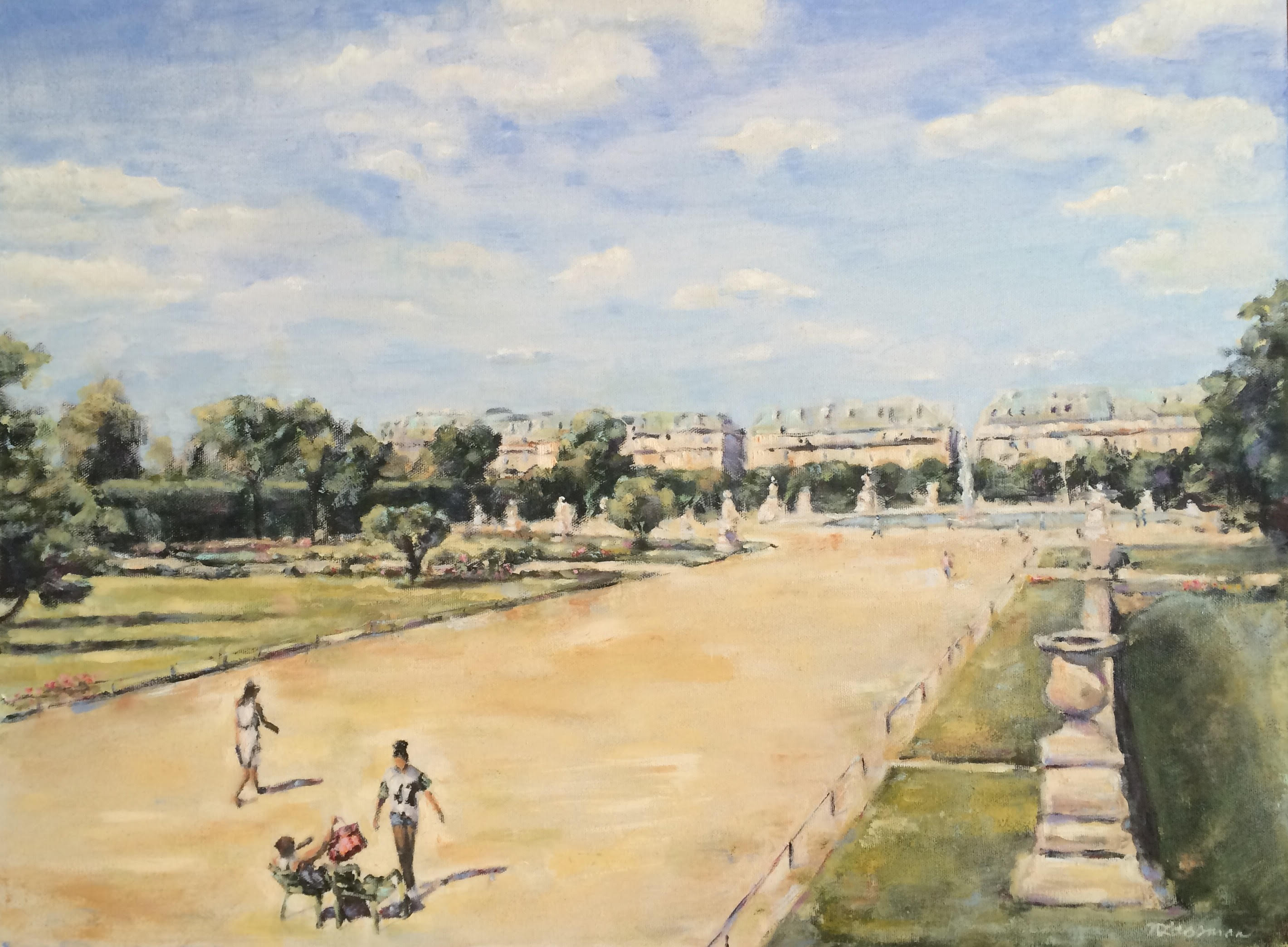 jardin de tuileries image painting nadia Lassman art toronto