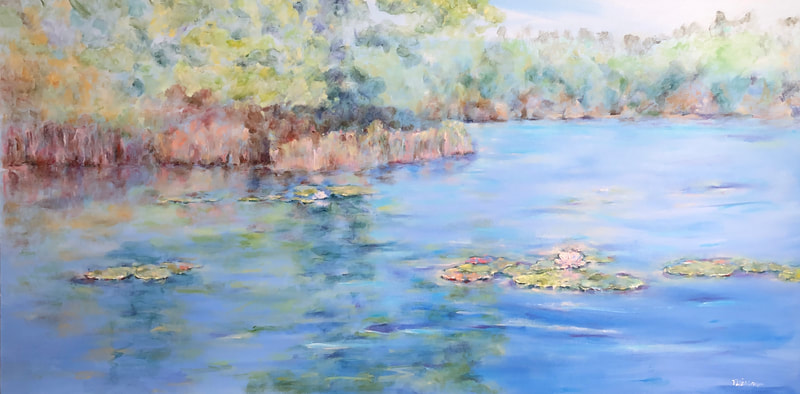 waterlilies and lilypond painting in Georgian Bay with water waterlily 