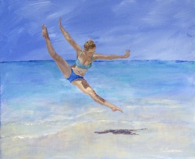 girl beach painting nadia lassman artist