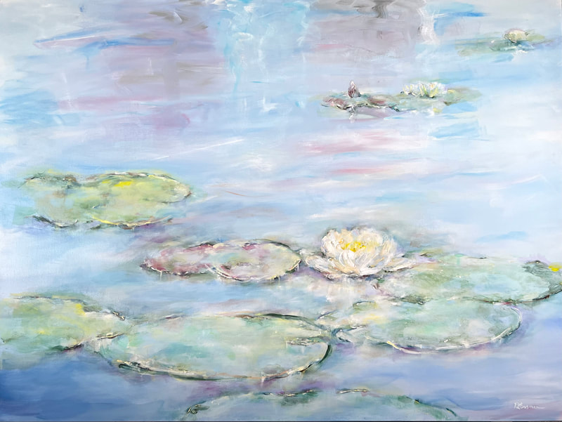 white water lily and lily pads in georgian bay